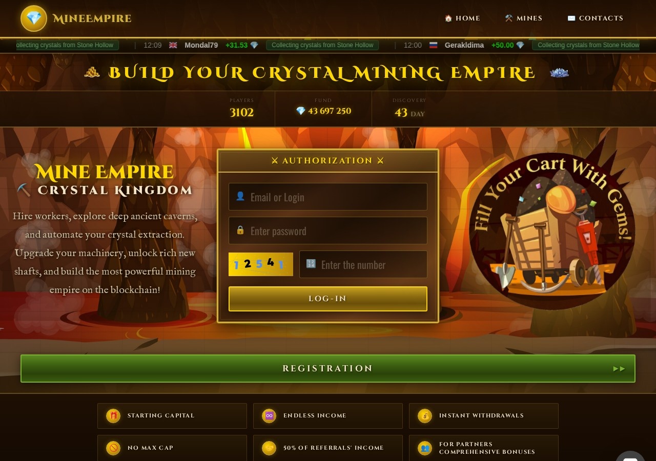 HYIP игра Mine Empire