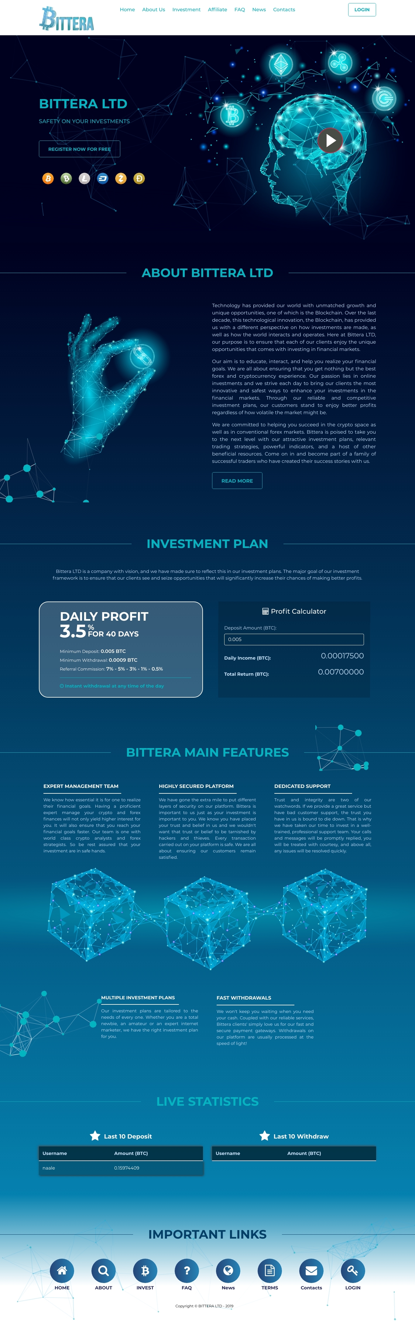 Инвестиционный проект Bittera Инвестиционный проект Bittera