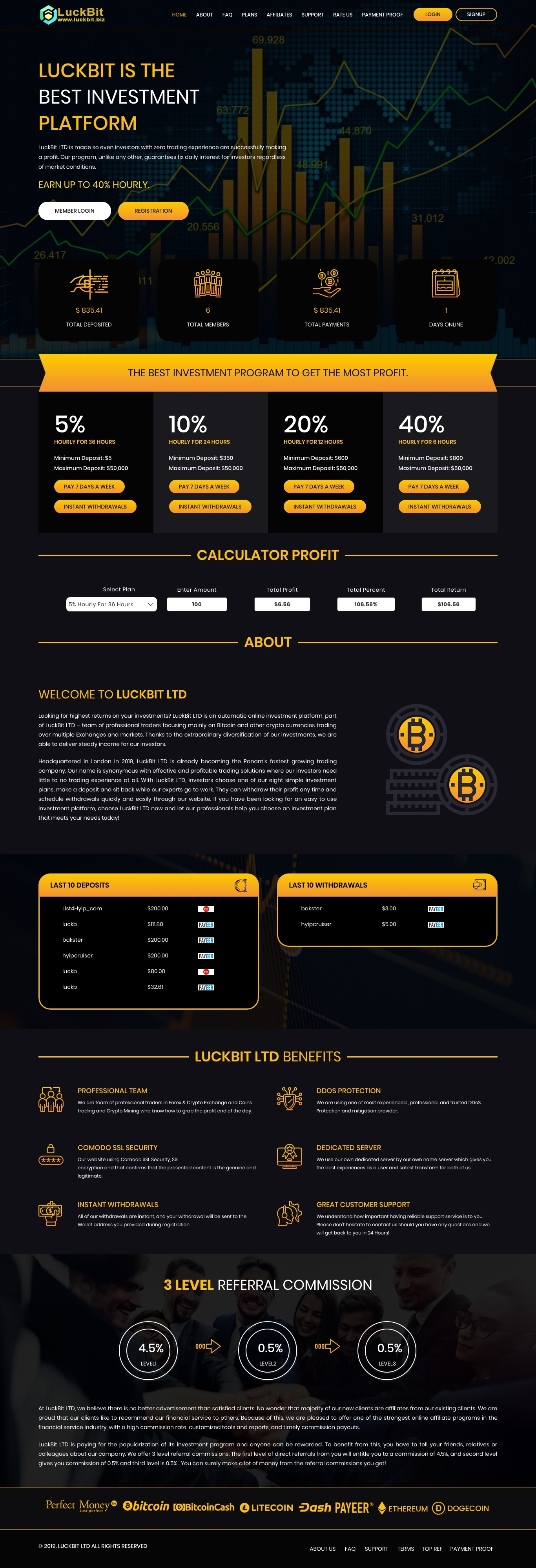 Инвестиционный хайп Luckbit Ltd