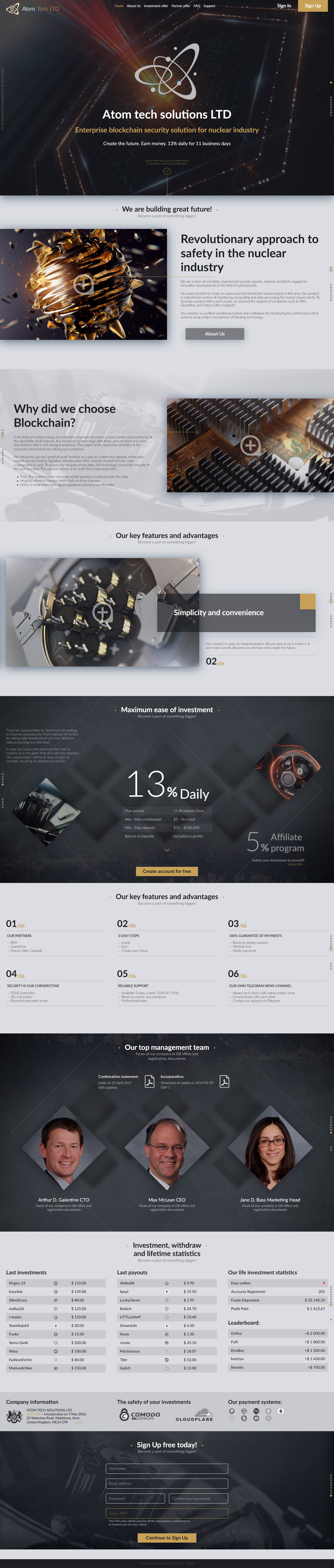 Инвестиционный проект Atomtech Solutions Ltd