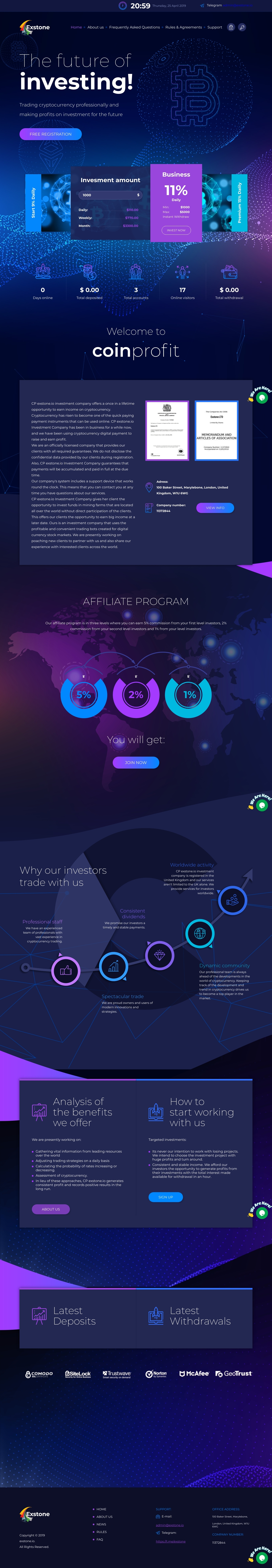Хайп проект Exstone