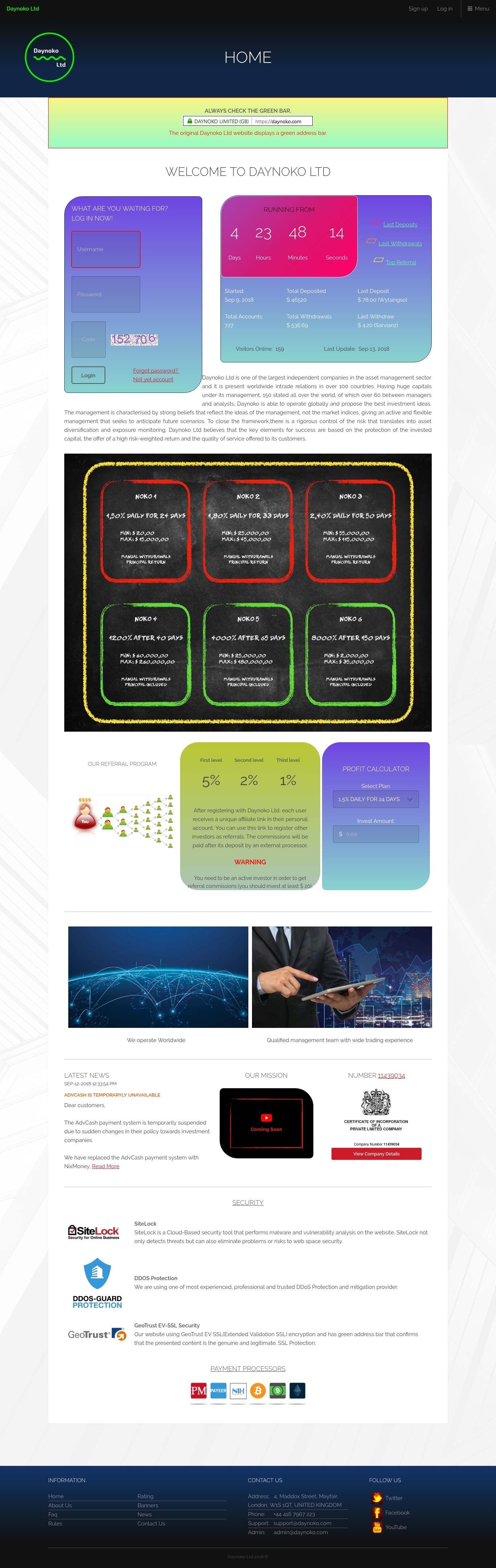 Инвестиционный хайп Daynoko Ltd Инвестиционный хайп Daynoko Ltd