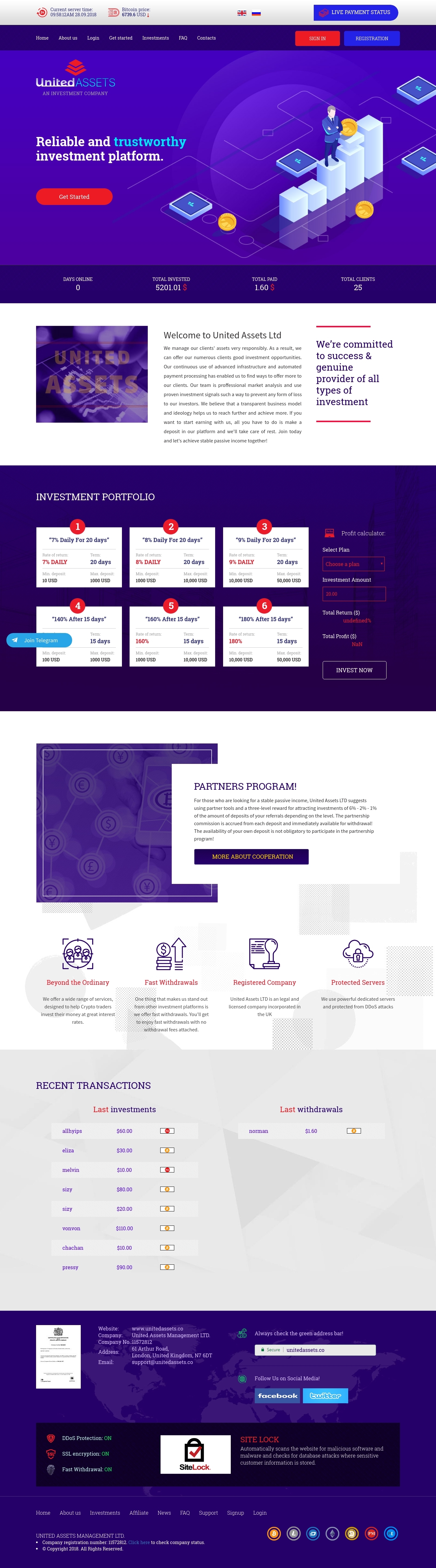 Инвест проект United Assets Ltd. Инвест проект United Assets Ltd.