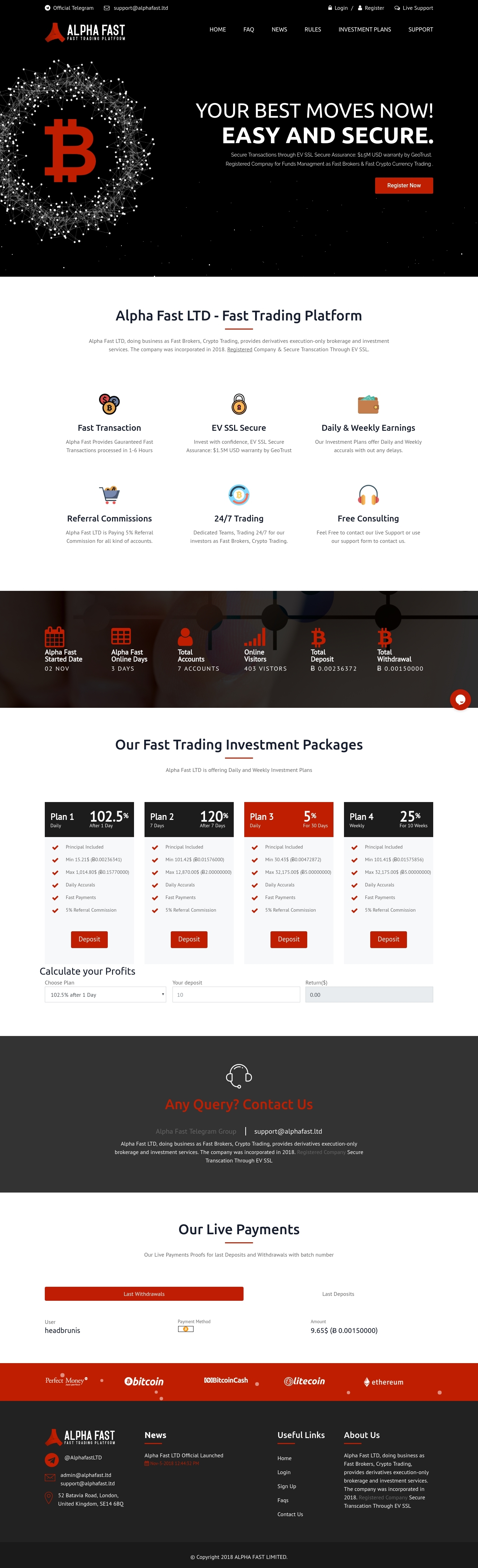 HYIP проект Alpha Fast LTD