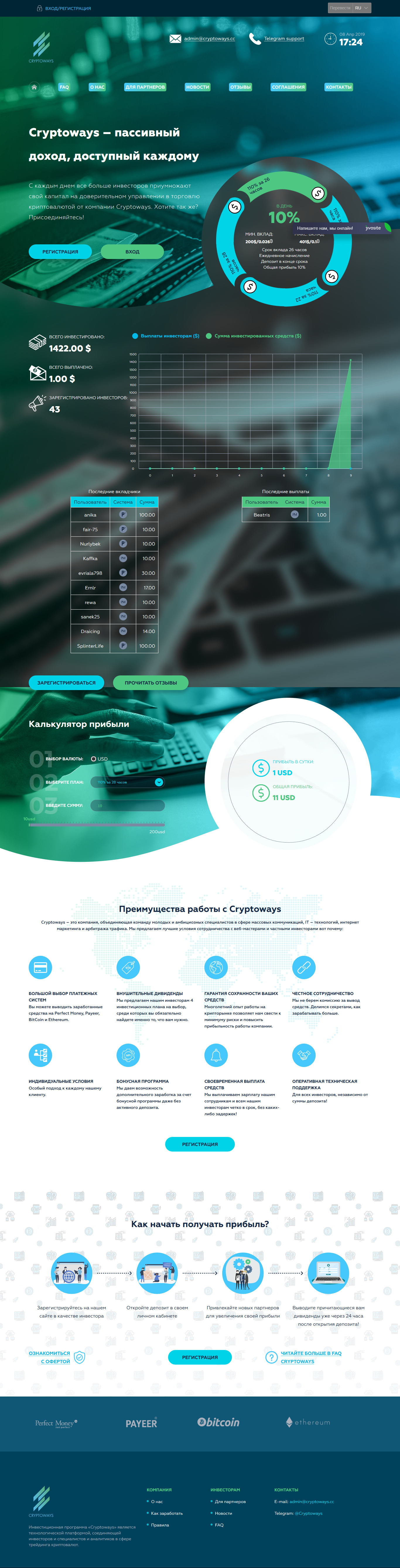 Инвестиционный проект Cryptoways Инвестиционный проект Cryptoways