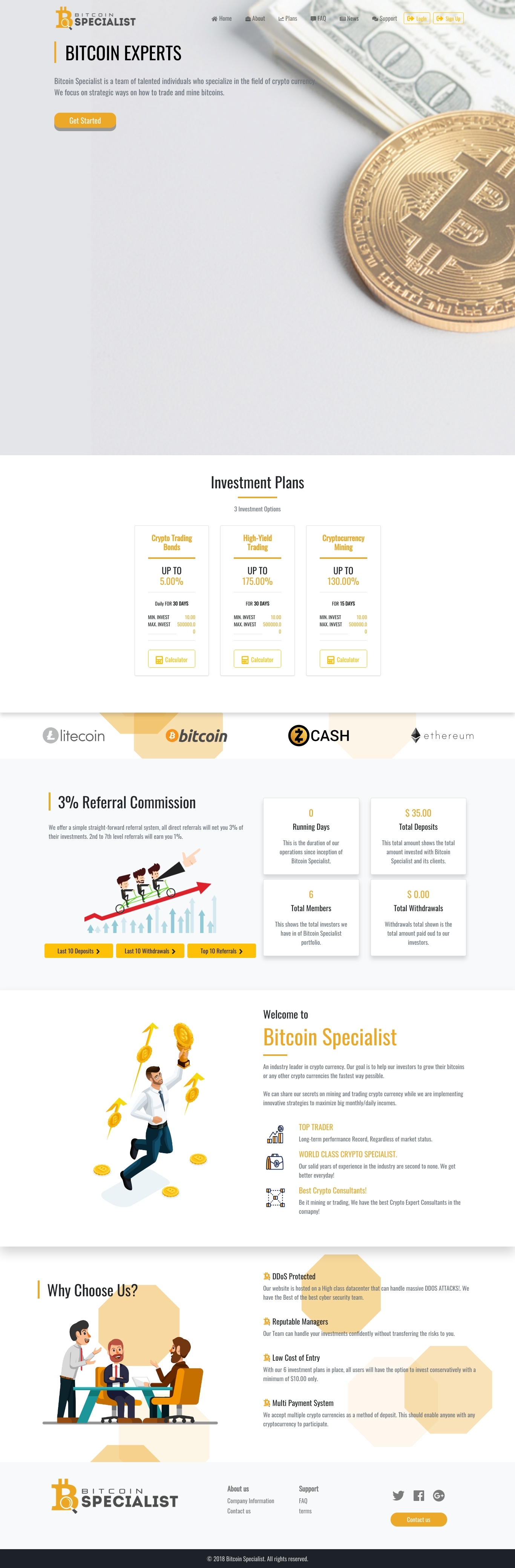 Игровой хайп проект Bitcoin Specialist