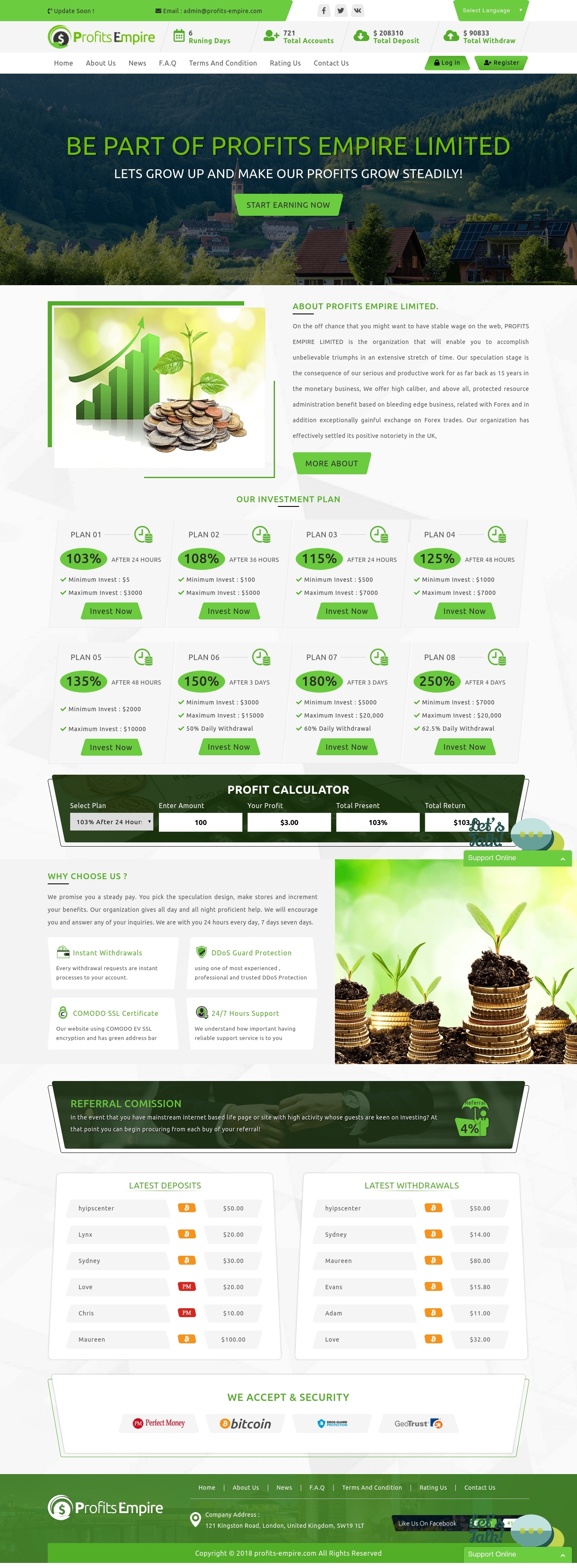 HYIP проект PROFITS-EMPIRE HYIP проект PROFITS-EMPIRE