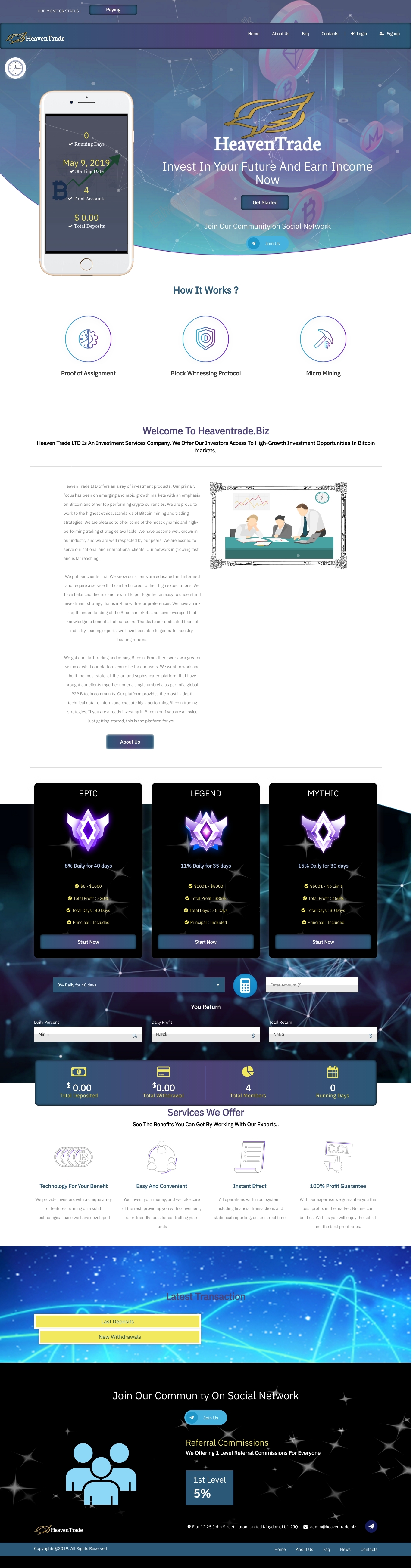Игровой хайп проект Heaven Trade Ltd Игровой хайп проект Heaven Trade Ltd