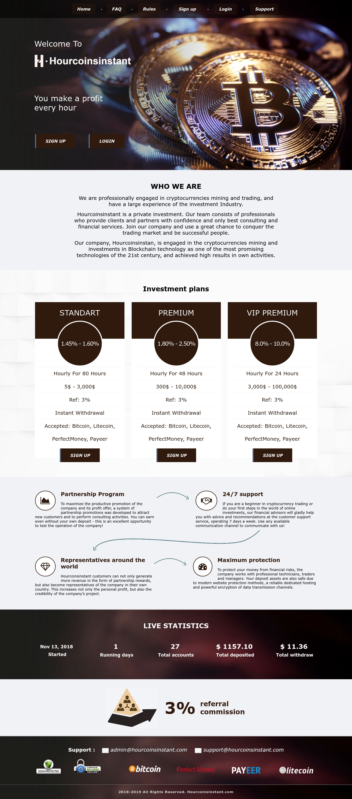 Инвестиционный проект Hourcoinsinstant