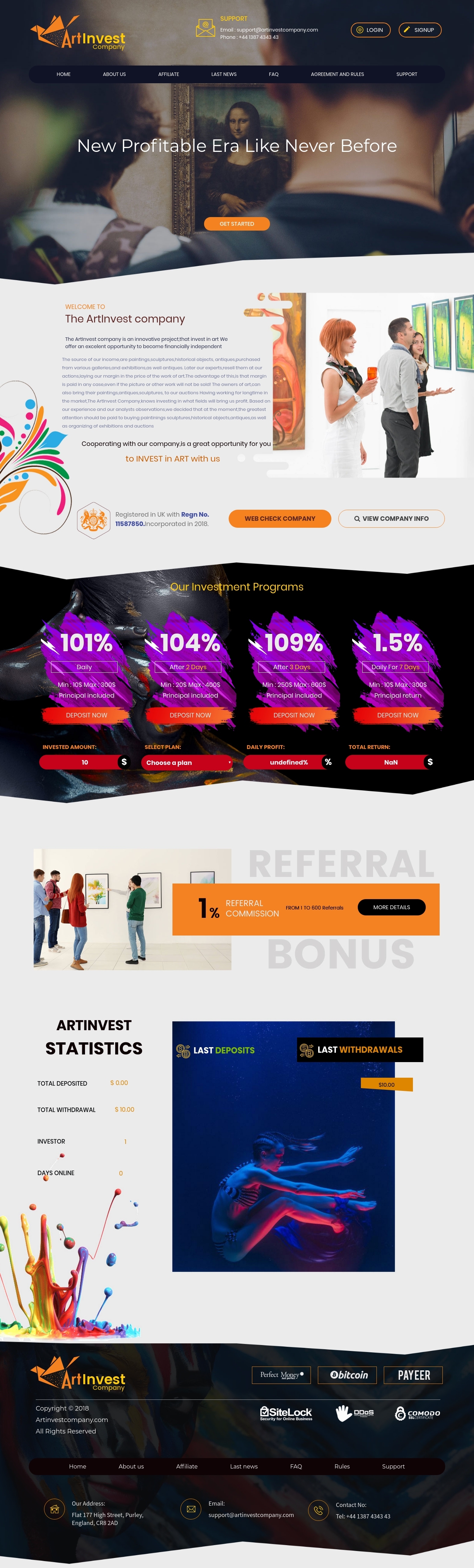 HYIP проект Art invest company HYIP проект Art invest company