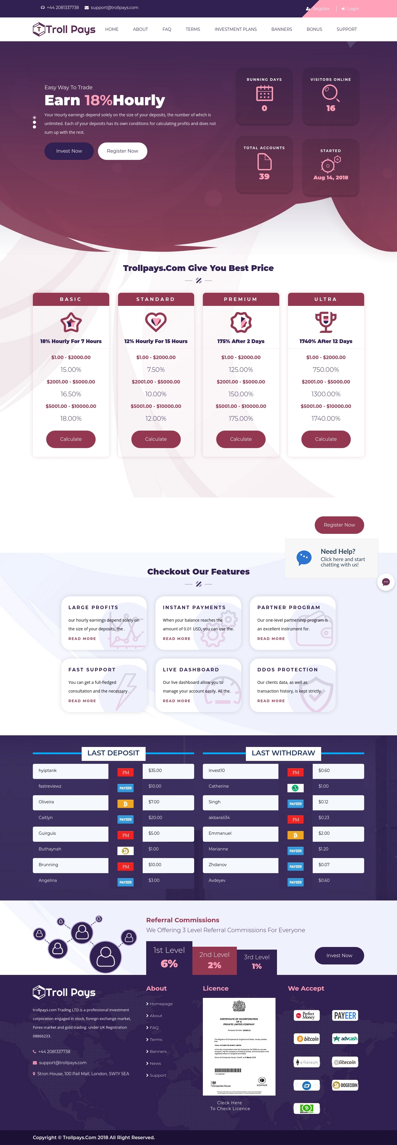 HYIP проект Trollpays