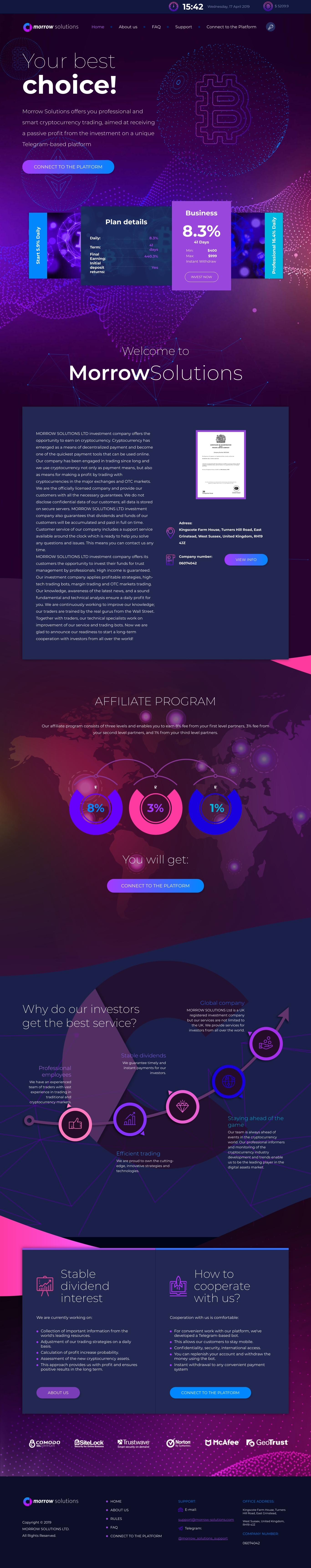 Игровой хайп проект Morrow Solutions Ltd
