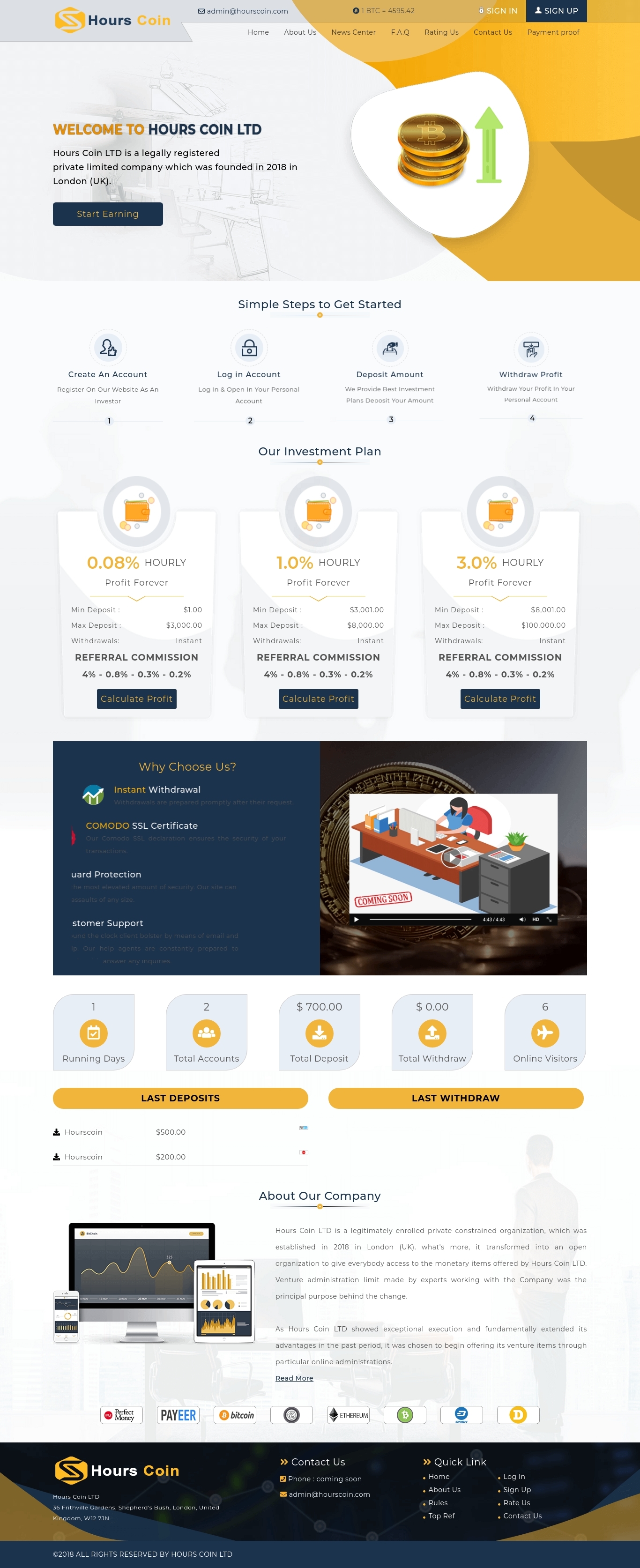Инвест проект Hours Coin LTD