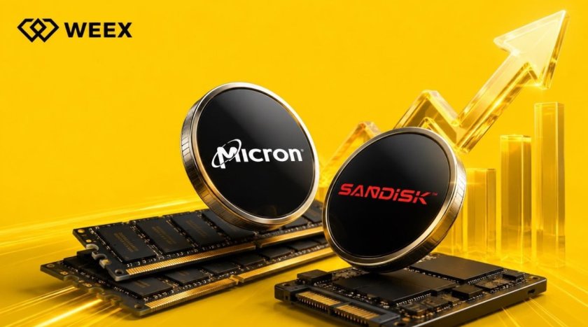 Memory Chip «Supercycle» штовхає акції Micron та SanDisk угору у 2026 році. WEEX відкриває цю угоду для всіх через токенізовані акції Memory Chip «Supercycle» штовхає акції Micron та SanDisk угору у 2026 році. WEEX відкриває цю угоду для всіх через токенізовані акції