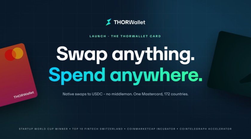 Обмінюй що завгодно. Витрачай будь-де. Картка THORWallet запущена