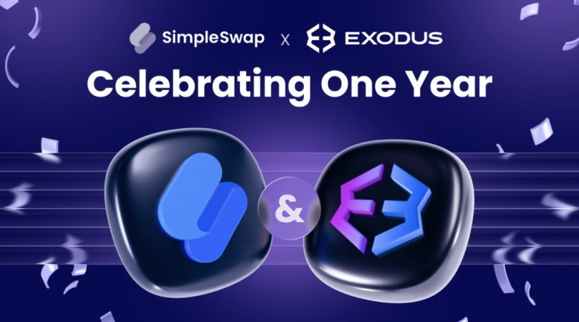 SimpleSwap відзначає рік усередині гаманця Exodus і випускає п'ять партнерських оновлень без змін інтеграції